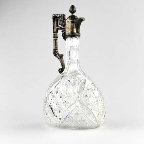 Russian liqueur decanter crystal in silver. Moscow 1907-1913 Silver 84 Eclecticism At the turn of 19th -20th century - photo 2