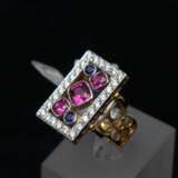 Bague en or avec diamants rubis saphir Gold 21th century - Foto 1