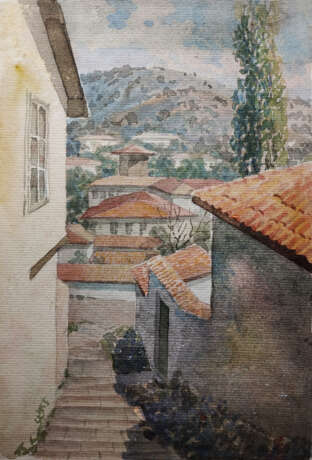 Над Ханским. Paper Watercolor Realism Crimean landscape Russia 2012 - photo 1