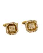 Diamanten. Boutons de manchette Chopard en or avec guilloche et diamants. 