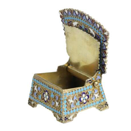 Sali&egrave;re en argent avec dorure et &eacute;mail. Moscou Russie 1880. Silver 84 Cloisonné enamel Gilding Romanticism Late 19th century - photo 2