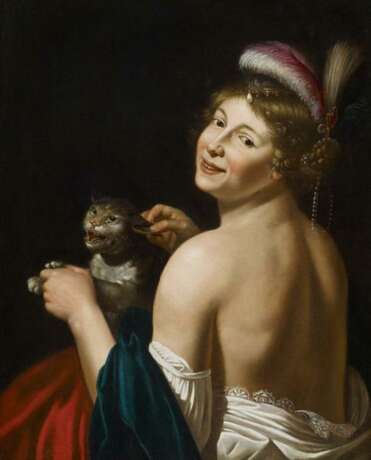 Junge Dame mit Katze - фото 1