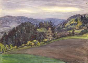 Hennemann-Bartsch, Helene (1885 Berlin-1964 Schwerin) &quot;Berglandschaft&quot;, Aquarell, unsign., rückseitig Nachlaßstempel, 39,5x50,5 cm, ungerahmt