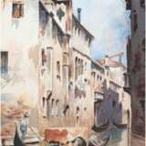 Gassmann (um 1900) "Ansicht von Venedig", Aquarell, signiert und datiert 1902 u.r., 26,5x17,5 cm, hinter Glas im Passepartout und Rahmen - фото 1