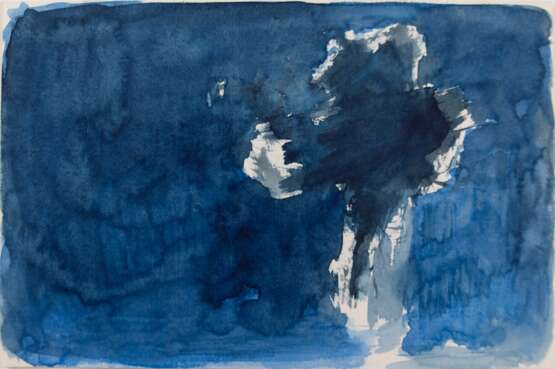 Wirkner, Michael (1954 Chemnitz-2012 Bad Saarow) "Kreuz", Aquarell, rückseitig sign. und dat. 2.1.98, mit Nachlaßstempel, 16x24 cm, im Passepartout, ungerahmt - photo 1