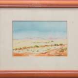 Bergmann "Afrikanische Landschaft", Aquarell, sign. u.r., 9x14 cm, hinter Glas im Passepartout und Rahmen - Foto 1