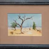 Bergmann "Afrikanische Landschaft", Aquarell, sign. u.l., 9x14 cm, hinter Glas im Passepartout und Rahmen - Foto 1