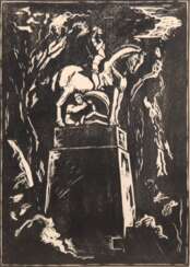 Straßburger, Christian (1908-1945) &amp;quot;Kriegerdenkmal Kulmbach&amp;quot;, Holzschnitt, sign. u.r. und dat. 1930, 23,5x15,5 cm, ungerahmt