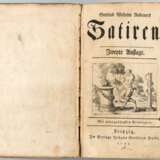 Rabeners, Gottlieb Wilhelm "Satiren", Zweyte Auflage, 4 Teile in 1 Band, Leipzig, im Verlage Johann Gottfried Dycks, 1755, Gebrauchspuren, 20x12x7,5 cm - фото 2