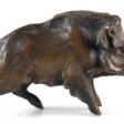 Bronze -Figur &quot;Wildschwein&quot;, braun patiniert, 9,5x18,5x5 cm - Now at the auction