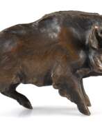 Sculptures. Bronze -Figur &quot;Wildschwein&quot;, braun patiniert, 9,5x18,5x5 cm