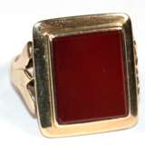 Ring, 585er GG, mit rechteckigem Karneol, Ges.-Gew. 7,99 g, RG 60 - photo 1