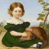 Porträt eines kleinen Mädchens mit ihrem Hund - Foto 1