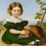Porträt eines kleinen Mädchens mit ihrem Hund - фото 2