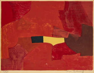 Serge Poliakoff. Composition lie-de-vin, jaune et noire