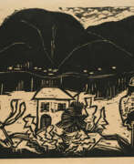 Woodcut. Karl Schmidt-Rottluff. Lago Maggiore