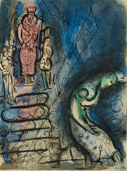 Marc Chagall. Ahasver vertreibt Vashti (Assuérus chasse Vasthi) (Aus: Dessins pour la Bible)