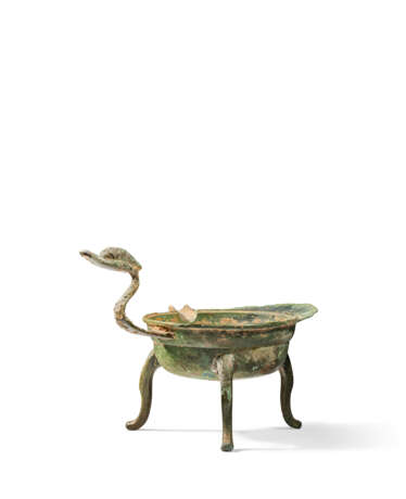 A BRONZE DUCK-FORM VESSEL, JIAODOU - Foto 2