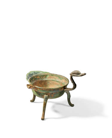 A BRONZE DUCK-FORM VESSEL, JIAODOU - Foto 5