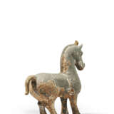 A PAINTED POTTERY FIGURE OF A STANDING HORSE - photo 5