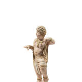 A PAINTED POTTERY FIGURE OF A FOREIGN DANCER - photo 2