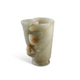 A SMALL PALE CELADON JADE ARCHAISTIC CUP - photo 3