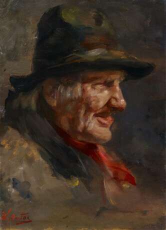 Portrait eines Herrn mit Hut und rotem Halstuch - photo 2