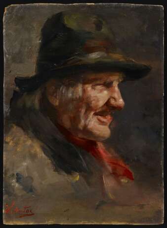 Portrait eines Herrn mit Hut und rotem Halstuch - photo 3