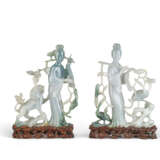 TWO JADEITE GROUPS OF FEMALE IMMORTALS - Foto 1