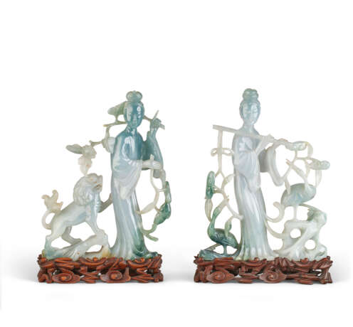 TWO JADEITE GROUPS OF FEMALE IMMORTALS - Foto 1