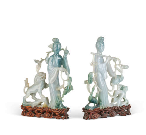 TWO JADEITE GROUPS OF FEMALE IMMORTALS - Foto 3