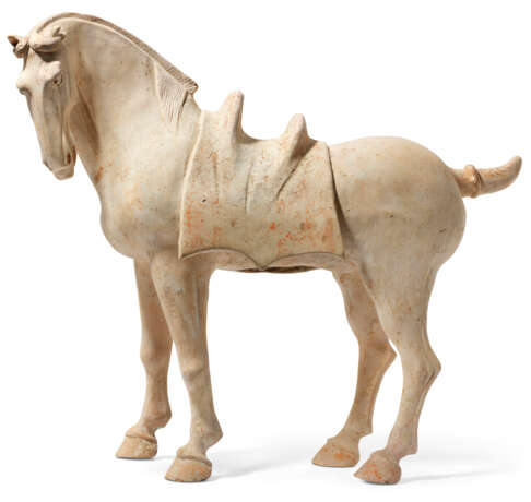 A PAINTED POTTERY HORSE - photo 1