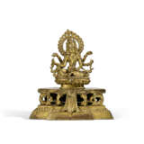 AN INSCRIBED GILT-BRONZE FIGURE OF SEATED VASUDHARA - photo 1