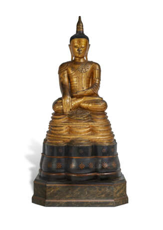 A MASSIVE GILT-LACQUERED STUCCO FIGURE OF SEATED BUDDHA - photo 1