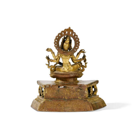 AN INSCRIBED GILT-BRONZE FIGURE OF SEATED VASUDHARA - photo 4