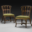 A PAIR OF GEORGE II MAHOGANY AND PARCEL-GILT CHAIRS - Now at the auction