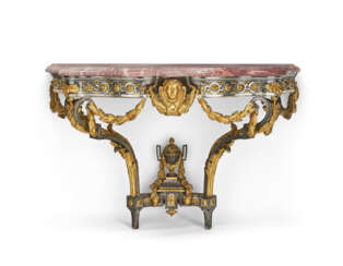 A FINE ORMOLU AND SILVERED-BRONZE CONSOLE TABLE