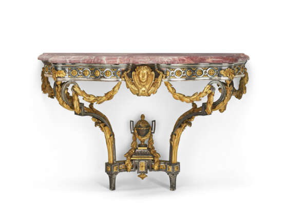 A FINE ORMOLU AND SILVERED-BRONZE CONSOLE TABLE - photo 1