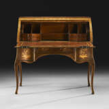 A GERMAN BRASS-MOUNTED SYCAMORE,TULIPWOOD AND MARQUETRY BUREAU - photo 3