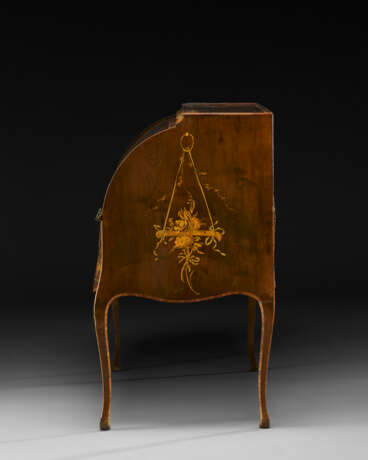 A GERMAN BRASS-MOUNTED SYCAMORE,TULIPWOOD AND MARQUETRY BUREAU - photo 5