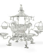 Thomas Pitts. A GEORGE III SILVER PAGODA-FORM EPERGNE