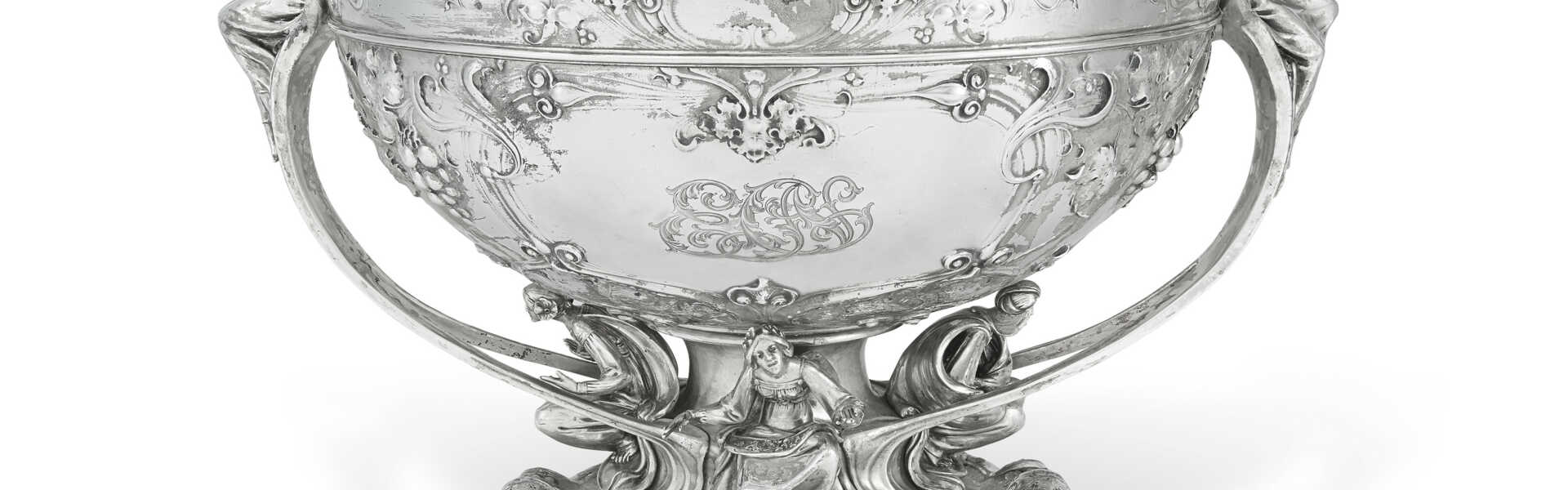 A LARGE AND IMPRESSIVE AMERICAN SILVER CENTERPIECE PUNCH BOWL