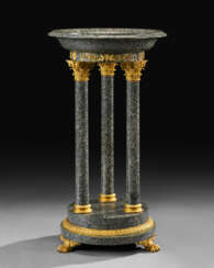 A SWEDISH ORMOLU-MOUNTED GREY GRANITE (&#39;&#197;SBYDIABAS&#39;) TAZZA