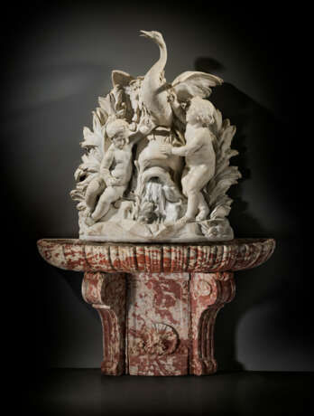 A MONUMENTAL FRENCH WHITE AND ROUGE LANGUEDOC MARBLE FOUNTAIN AND BASIN - photo 1