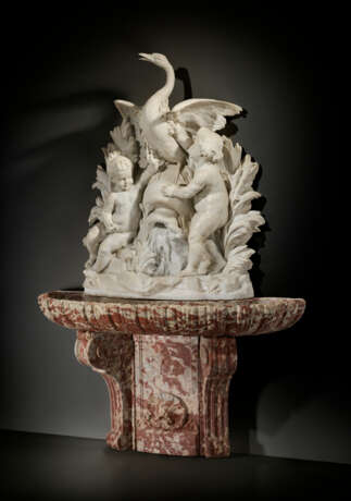 A MONUMENTAL FRENCH WHITE AND ROUGE LANGUEDOC MARBLE FOUNTAIN AND BASIN - photo 3