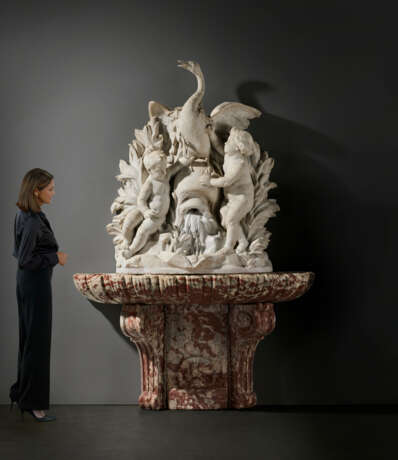 A MONUMENTAL FRENCH WHITE AND ROUGE LANGUEDOC MARBLE FOUNTAIN AND BASIN - photo 8