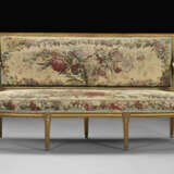 A SUITE OF LOUIS XVI GILT WALNUT AND BEAUVAIS TAPESTRY SEAT FURNITURE - photo 2