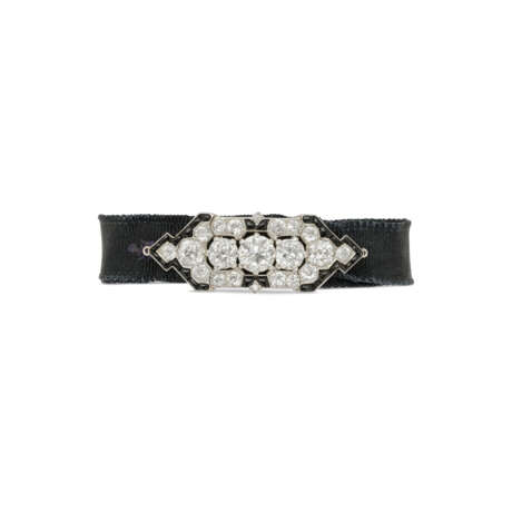 CARTIER BRACELET ART DÉCO ONYX, SOIE ET DIAMANTS - Foto 1