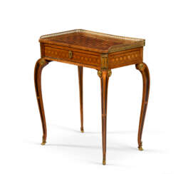 A LATE LOUIS XV ORMOLU-MOUNTED TULIPWOOD, KINGWOOD, AMARANTH AND SYCAMORE PARQUETRY TABLE A ECRIRE