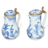 A MATCHED PAIR OF ORMOLU-MOUNTED CHINESE EXPORT PORCELAIN BLUE AND WHITE MILK JUGS - photo 1